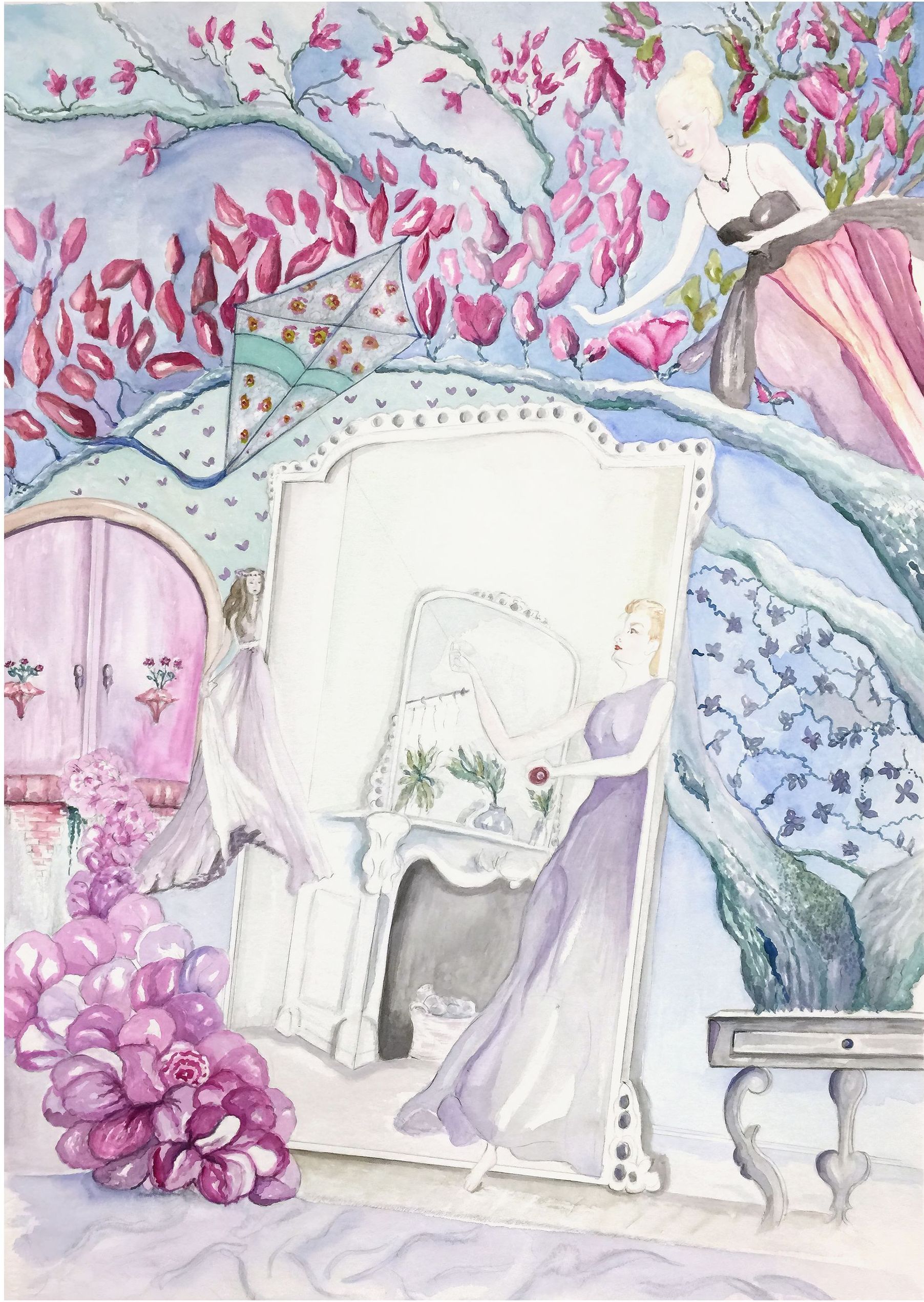 Mother and Child Watercolor Painting