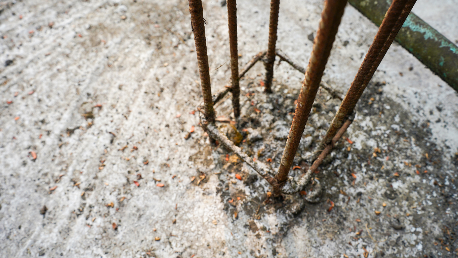 Excavation work preparing soil for concrete foundation repair project