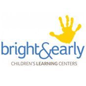 The logo for bright & early children 's learning centers.