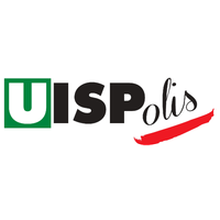 Logo della polizia UIS in verde, nero e rosso su sfondo bianco.