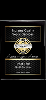 Black business award plaque for Ingrams Quality Septic Services, Great Falls, South Carolina.