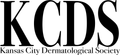 The kansas city dermatological society logo is black and white.