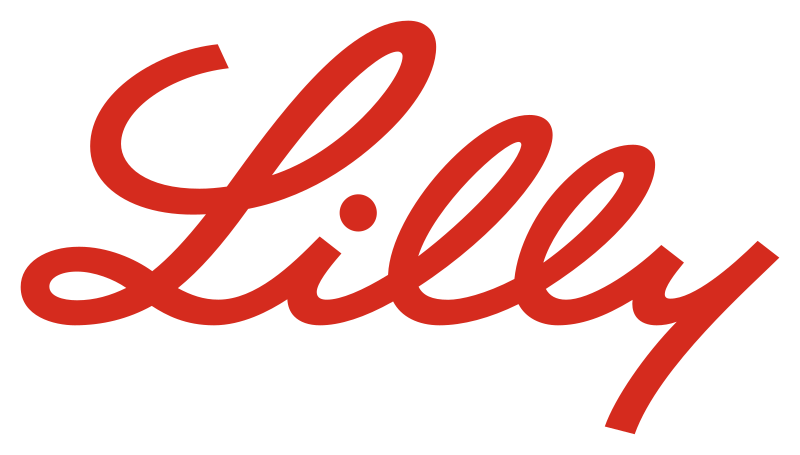 A red lilly logo on a white background