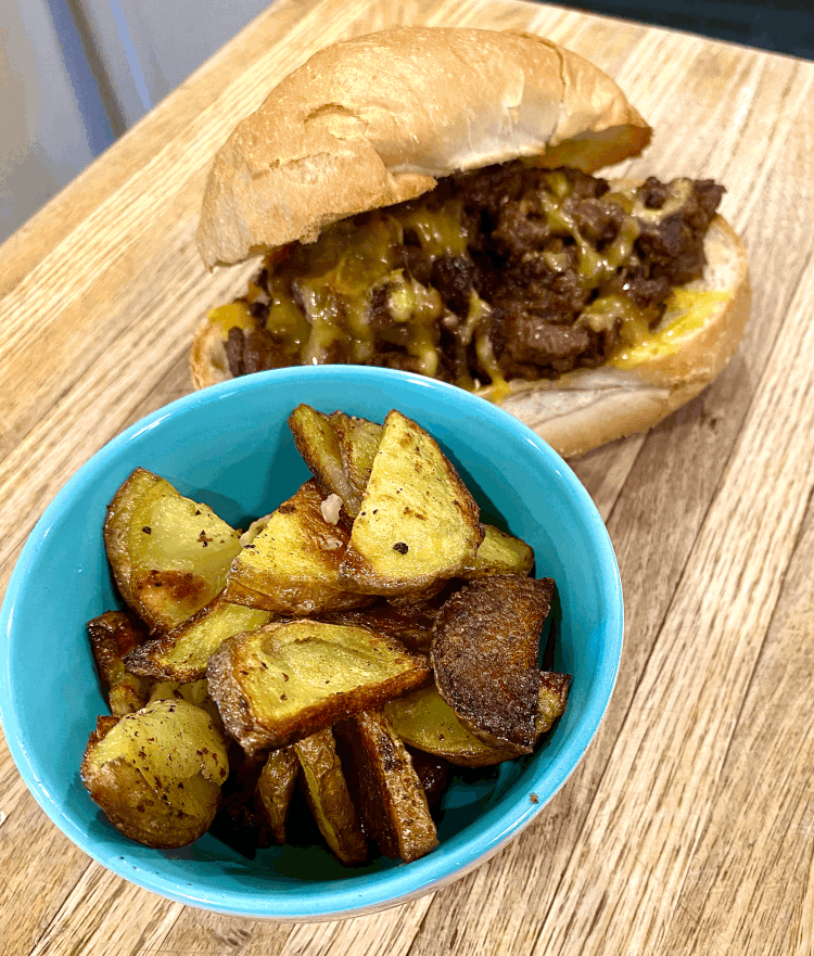 Cheesesteak and Homemade French Fries
