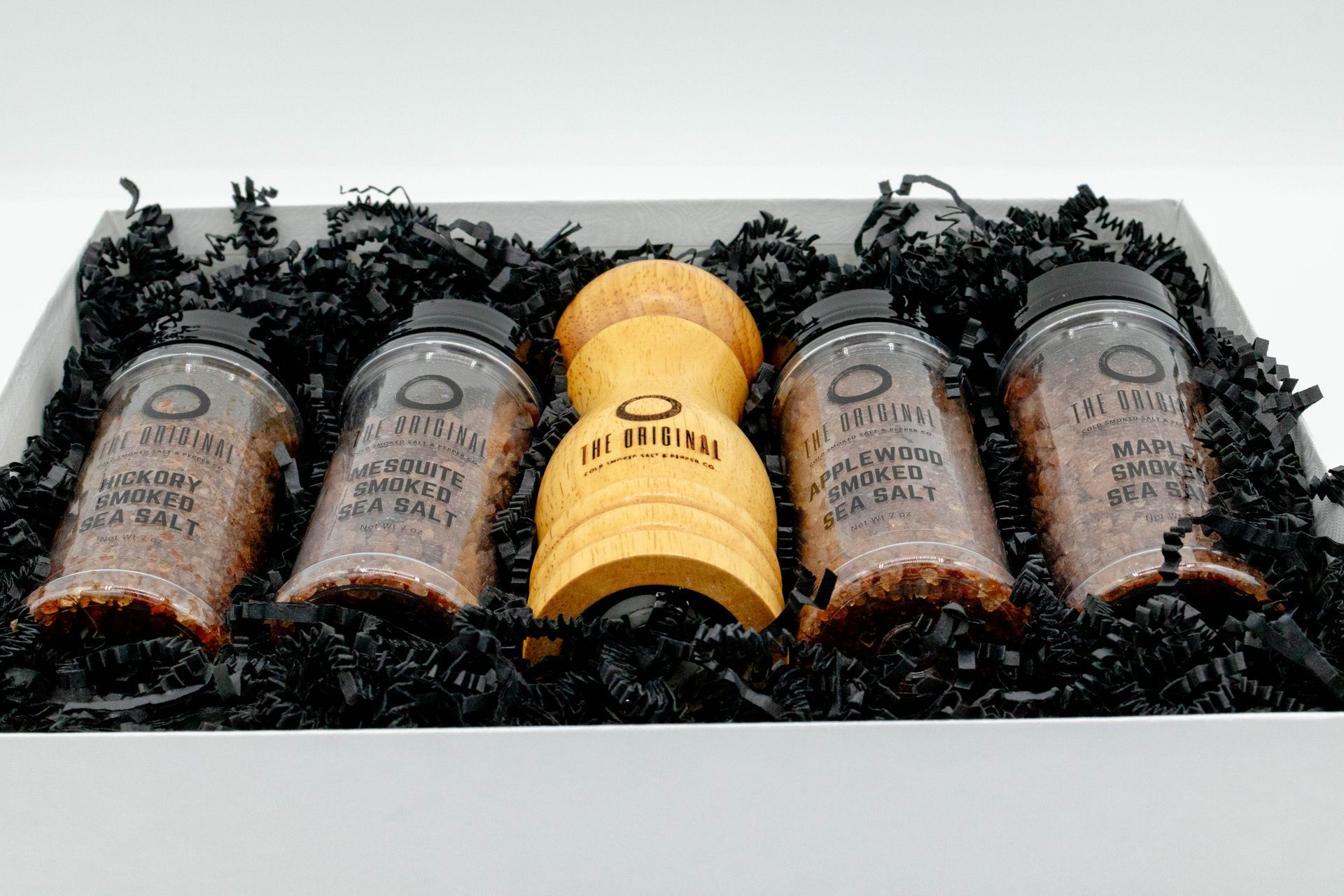 Smoked Salt Gift Set with Wooden Peppermill