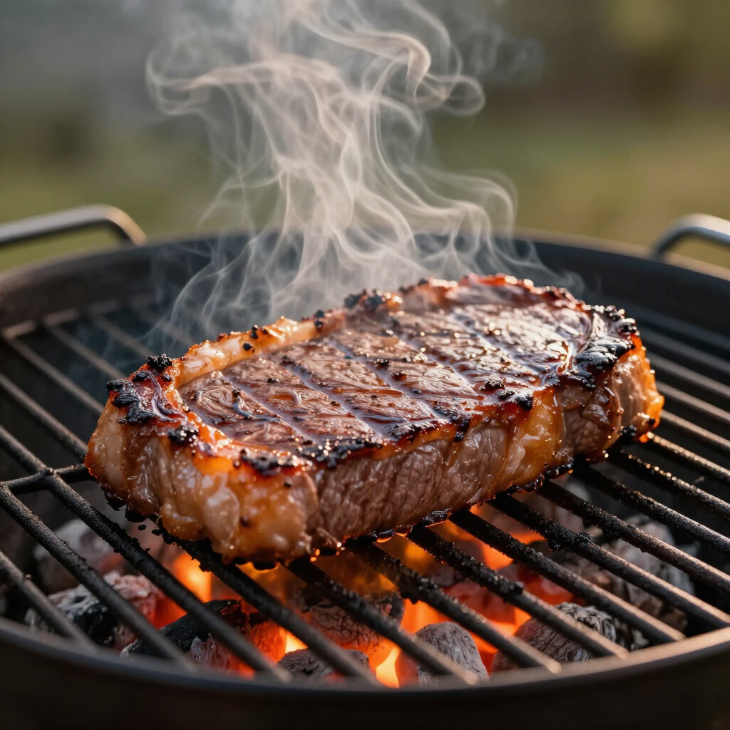 Steak on grill