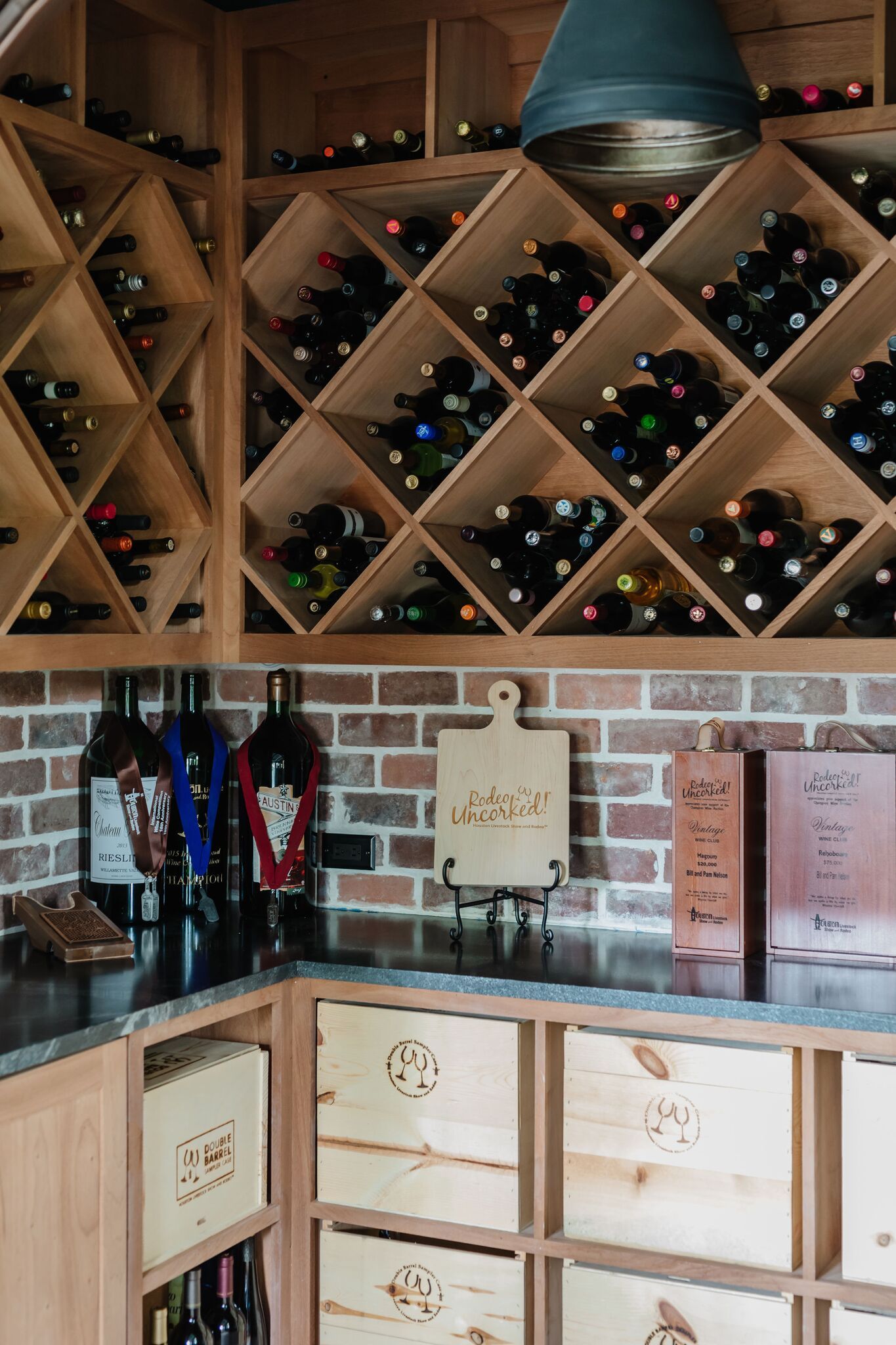 A wine cellar filled with lots of bottles of wine