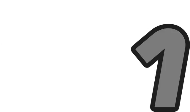 A cartoon drawing of a number one on a white background.