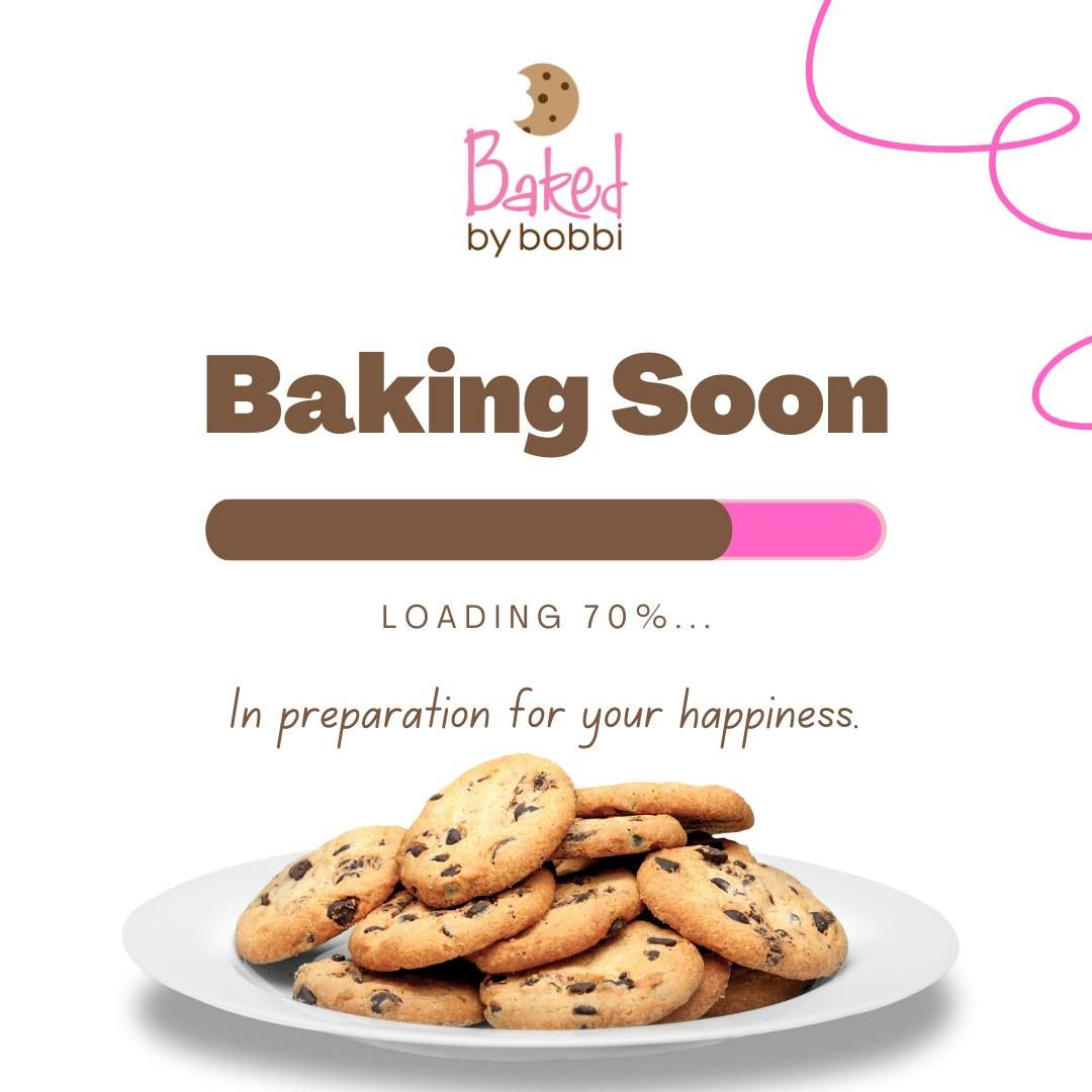 A plate of chocolate chip cookies is being baked by bobbi