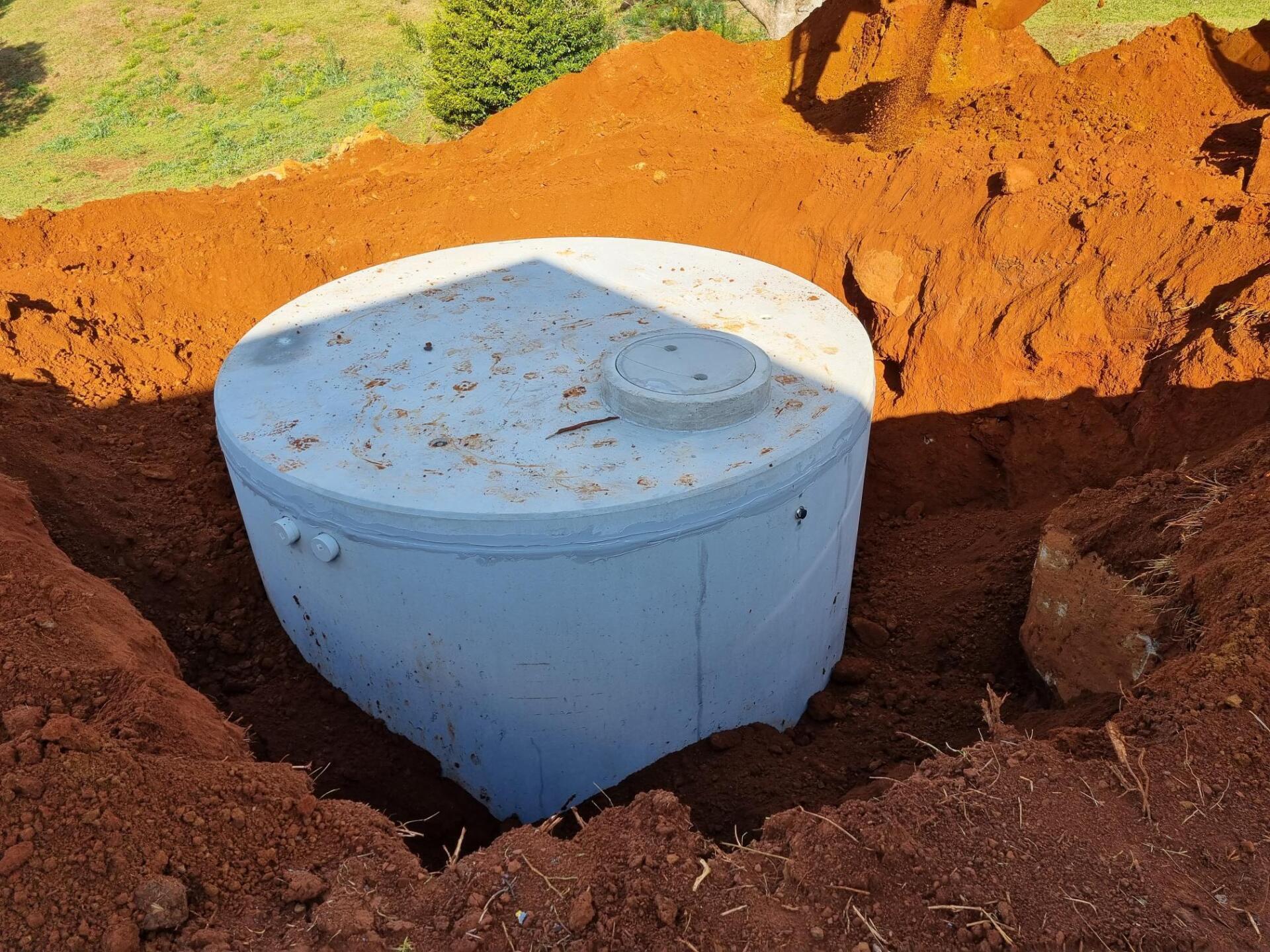 Water Tank Being Installed — Modern Wastewater Treatment in Northern Rivers, NSW