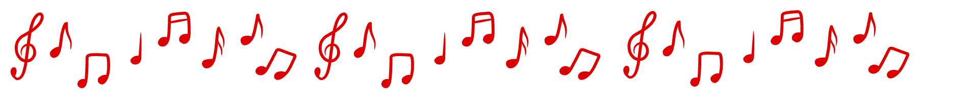 A row of red letters on a white background.