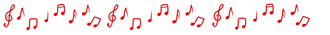 A row of red letters on a white background.