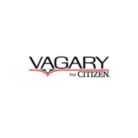 Logo VAGARY by CITIZEN con testo nero e una linea rossa sotto la scritta