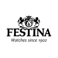 Logo Festina Watches con testo e stemma. Include la dicitura