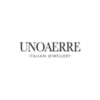 Logo per UnoAerre Gioielleria Italiana. Il nome del marchio è scritto in un font serif sopra lo slogan.