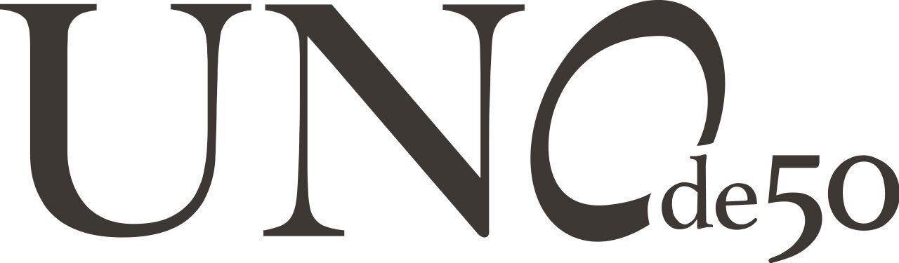 Logo UNC de50 in marrone scuro, con la