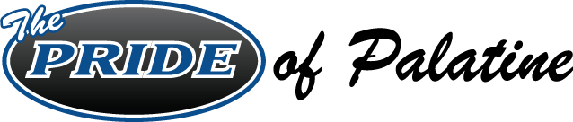 A black and blue logo for the pride of palatine