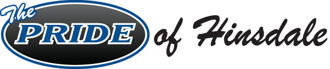 A logo for the pride of hinsdale is shown on a white background.