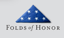 A folded flag with the words folds of honor below it
