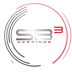 SB3 Sportings logo on black, with silver “SB” and red accents in a circular design