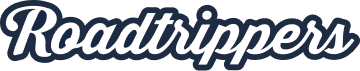 The word roadtrippers is written in white letters on a white background.
