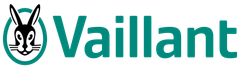 Logo Vaillant con scritta color verde acqua e icona a forma di testa di coniglio su sfondo bianco.