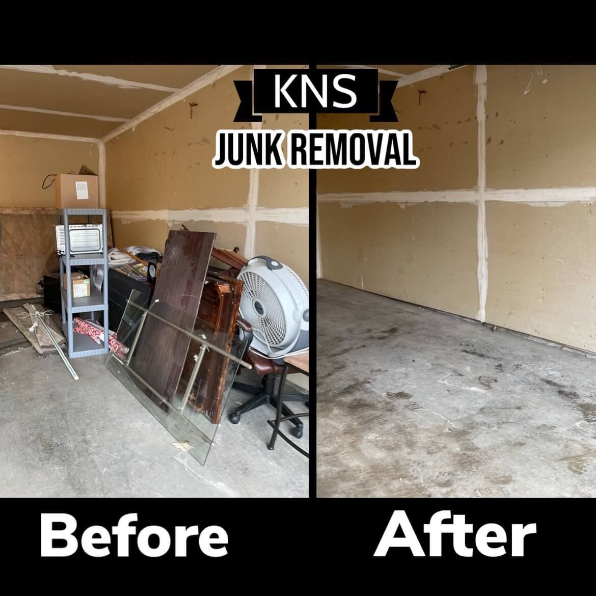 before after junk removal - KNS Junk Removal