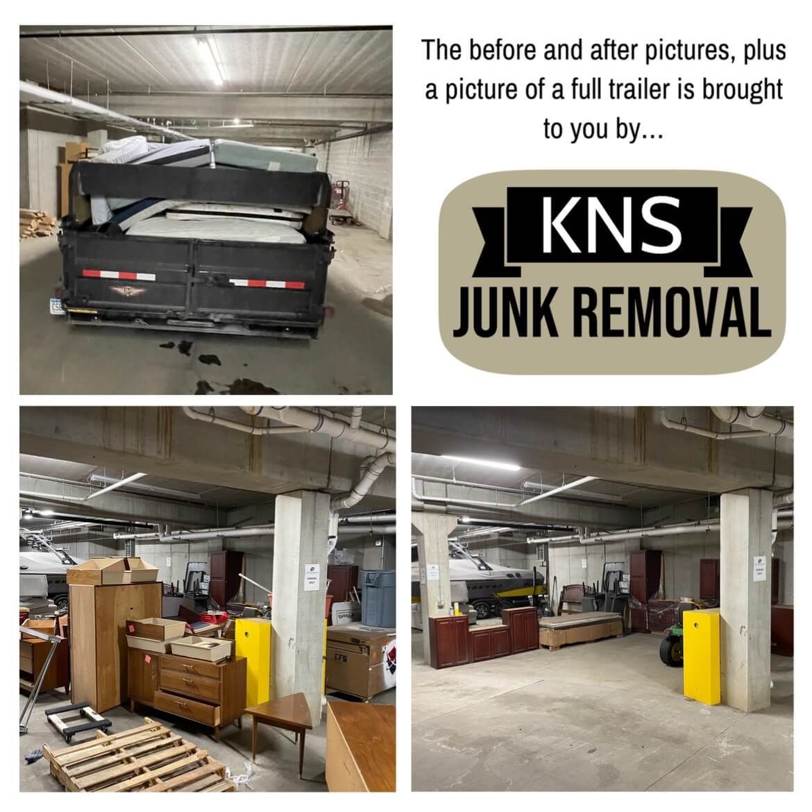 before after junk removal - KNS Junk Removal