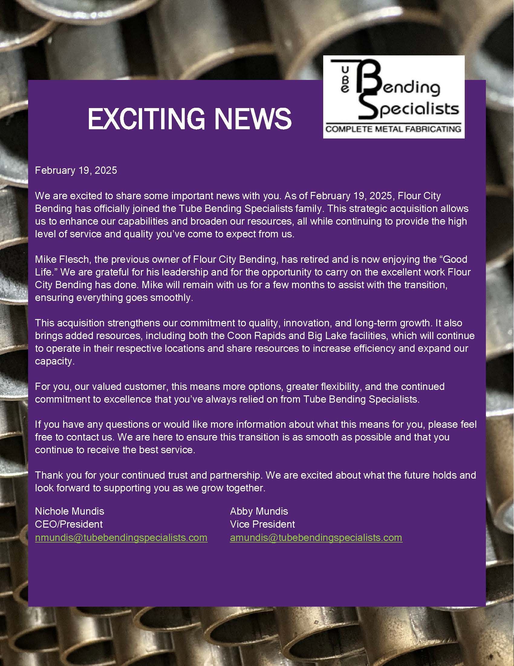 Exciting News 