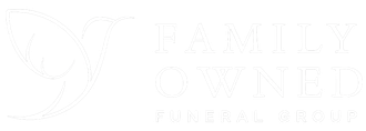 Family Owned Funeral Group and Bird logo as white text.