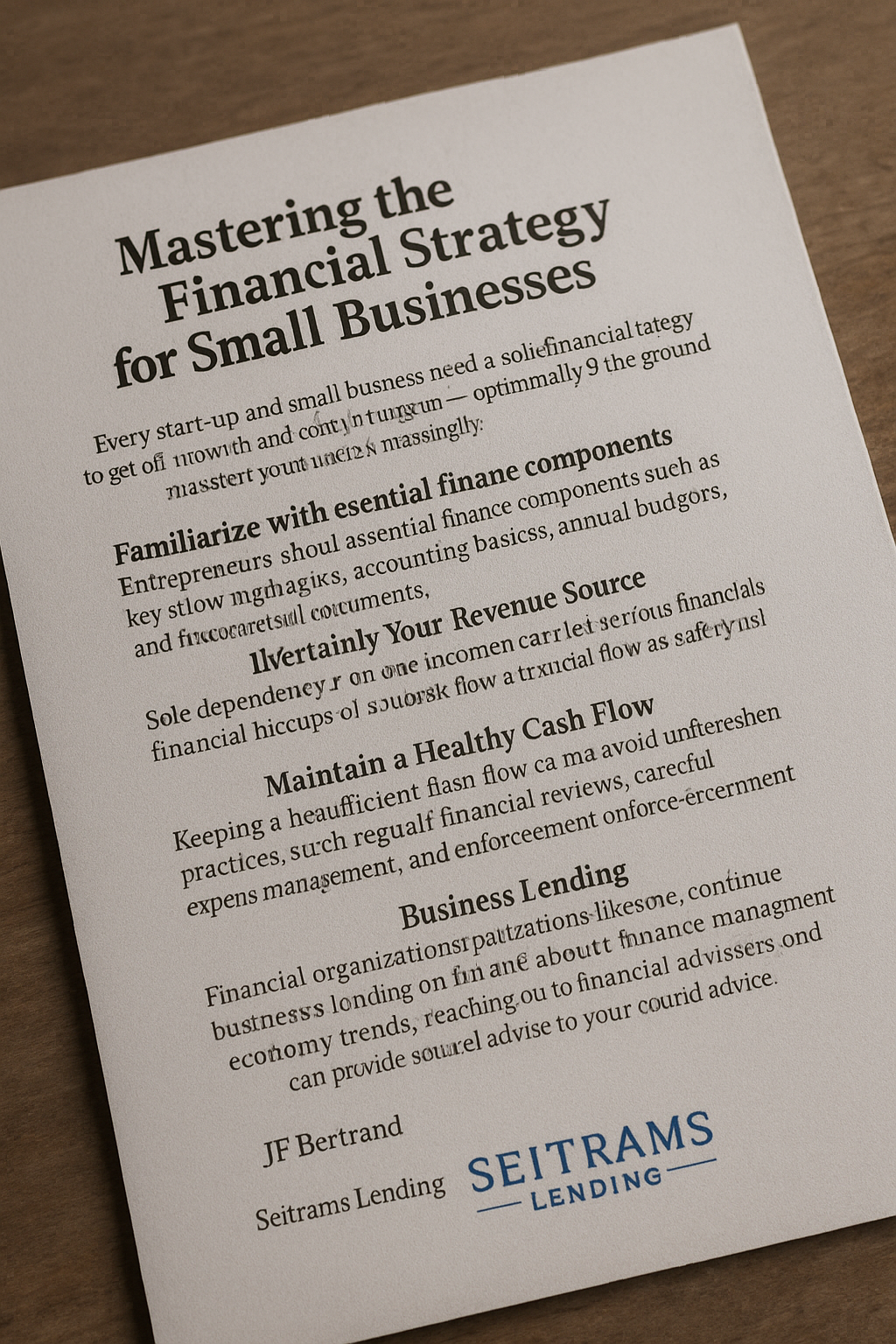 A printed flyer titled 
