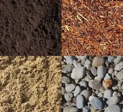 A collage of four different types of dirt and rocks