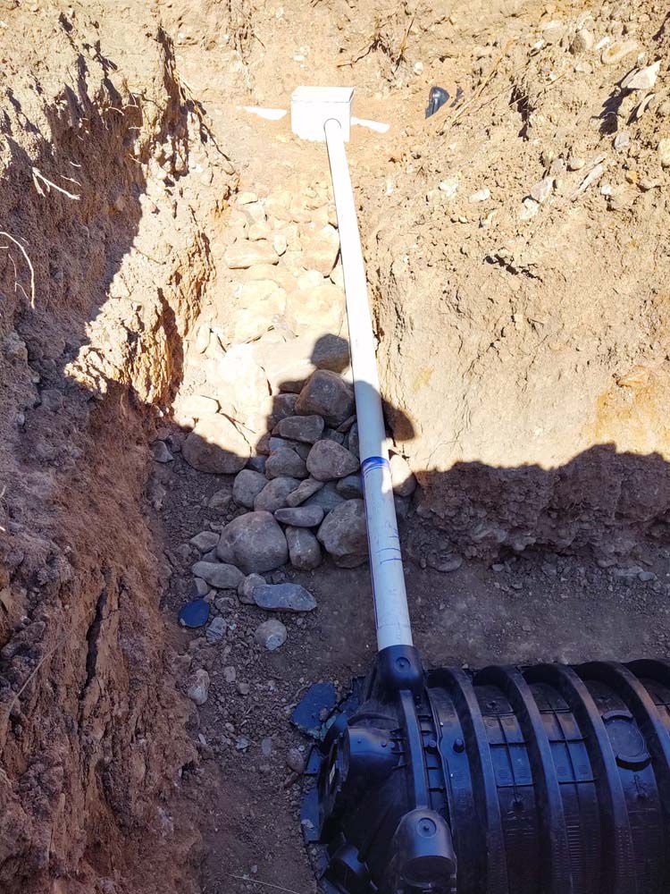 White Septic Pipes