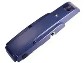 Dispositivo elettronico rettangolare blu, probabilmente uno scanner o un lettore.