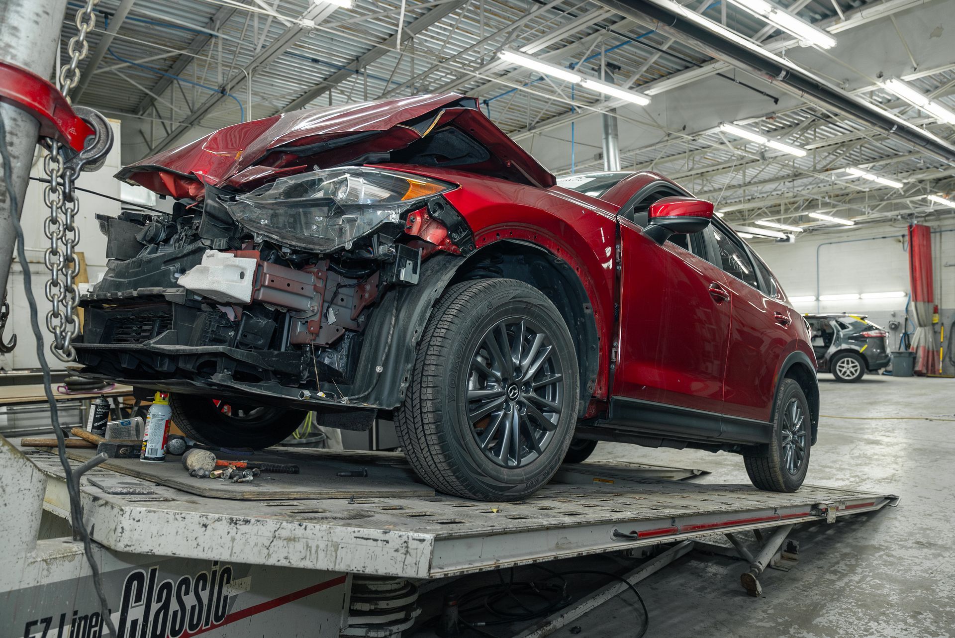 Wrecked Mazda on Lift - 2 | Legend Motors
