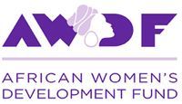 Logo: « AWDF » avec la silhouette du profil d’une femme africaine, « Fonds pour le développement des femmes africaines »