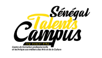 Logo du Sénégal Talents Campus : « Campus » en caractères noirs sur « Talents » en jaune et « Sénégal » en noir.