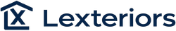 IX Exteriors logo in dark blue, with stylized house roof icon and the wordmark.