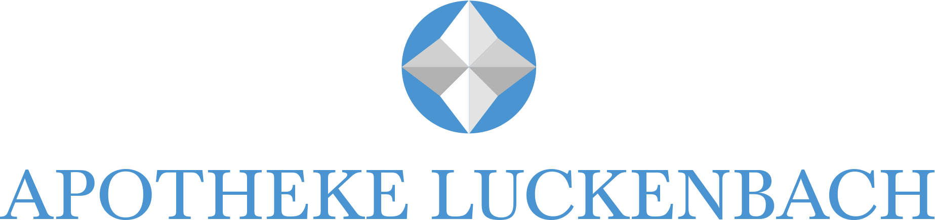 Ein blau-weißes Logo für die Apotheke Luckenbach