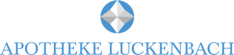 Ein blau-weißes Logo für die Apotheke Luckenbach