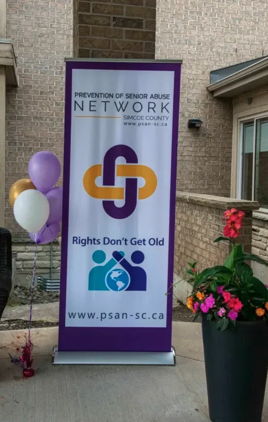 Purple banner with logo and 