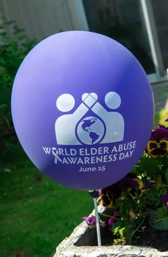 Purple balloon printed with 