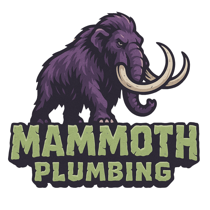 Purple mammoth mascot over green 
