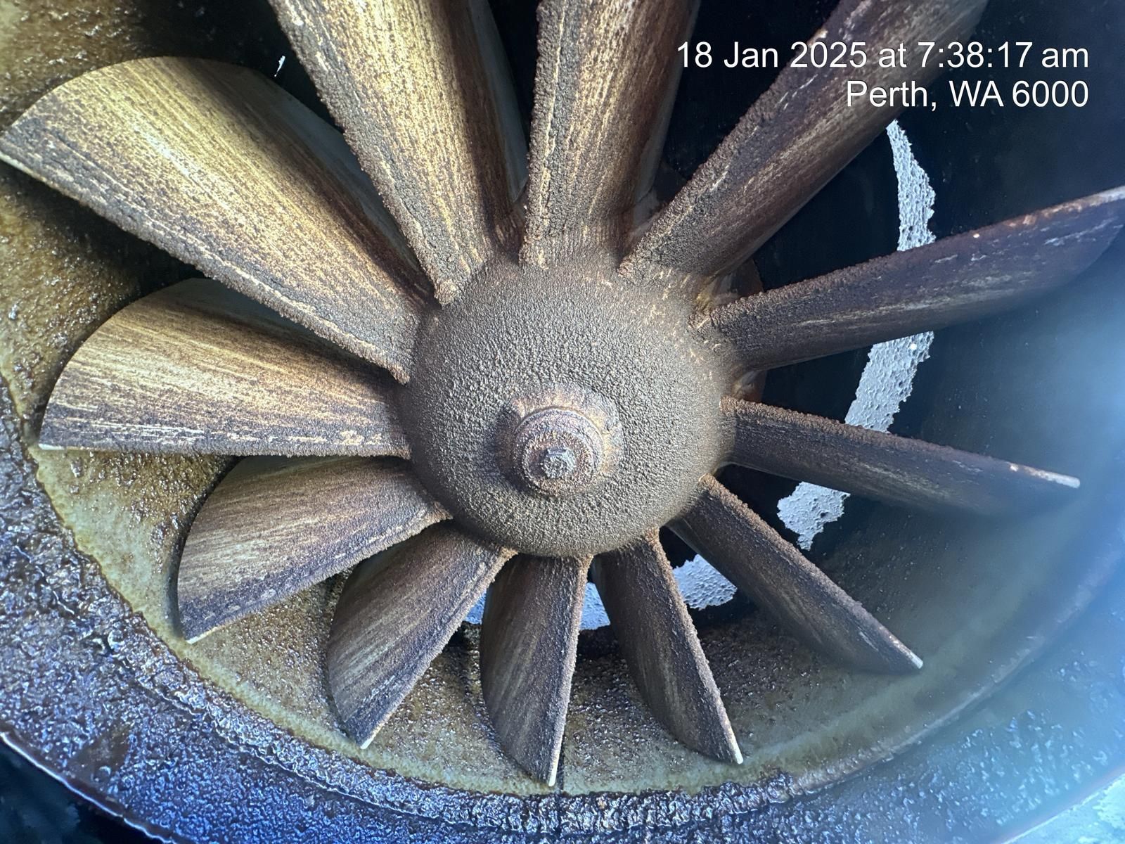 Before commercial kitchen exhaust fan cleaning
