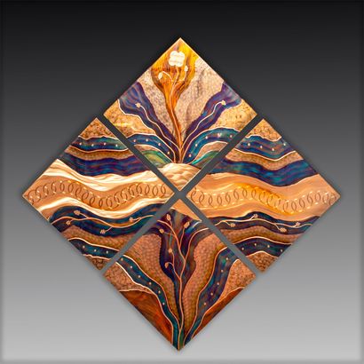 flame-painted copper