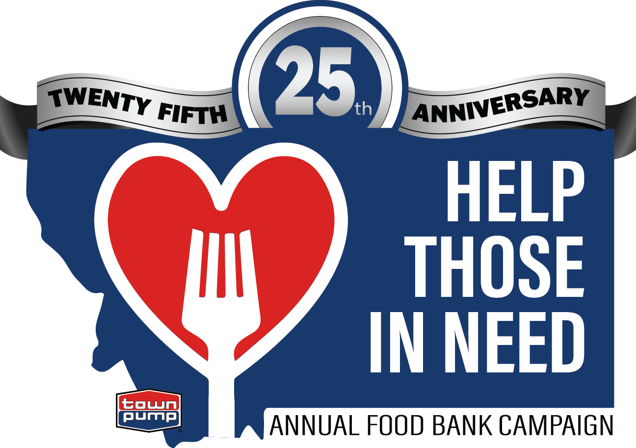 A logo for the help those in need annual food bank campaign
