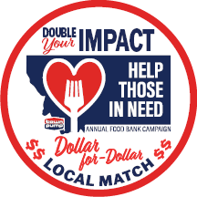 A sticker that says double your impact help those in need