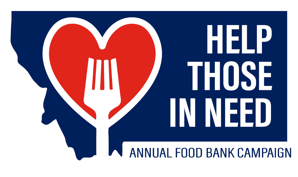 A logo for the help those in need annual food bank campaign