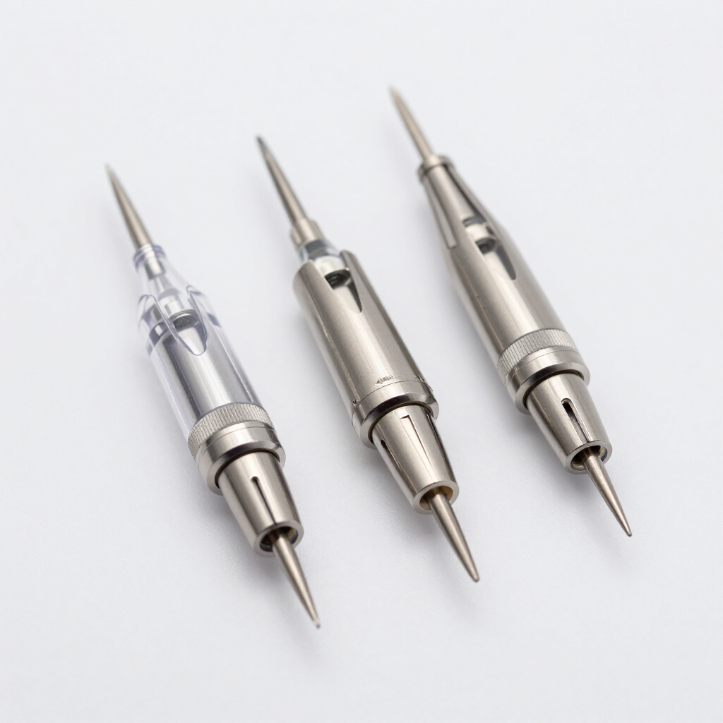Cartridge needles close up