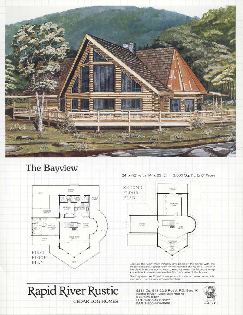 Rendering of a log cabin, the 